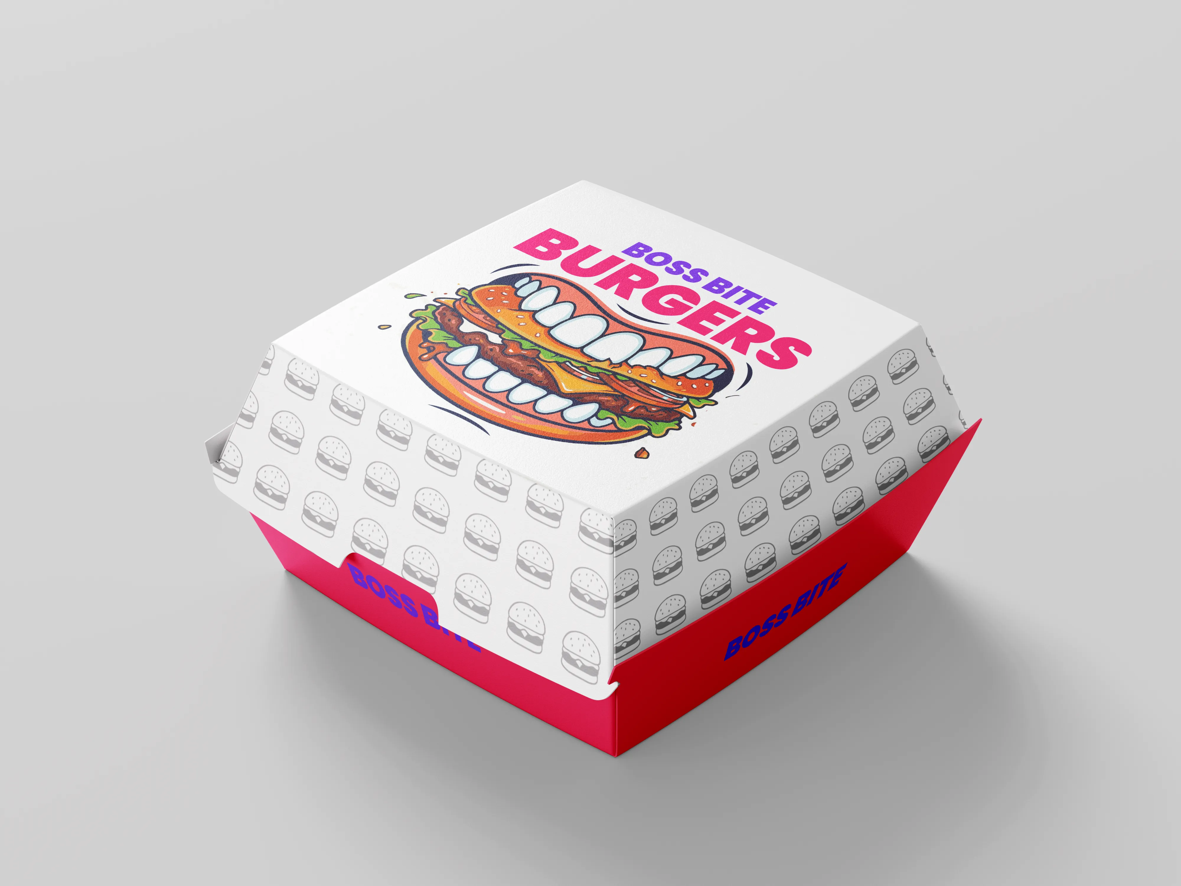 Boss Bite Burger packaging mockup